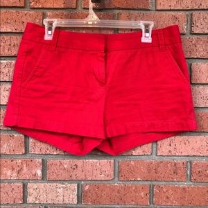 J Crew red chino shorts size 6
